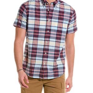 DANIEL CREMIEUX Short Sleeve Plaid Button Down Shirt Size Medium